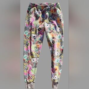 Nicklodeon Spongebob‎ 30" Medium Sweat Joggers Fun Print All Over Face Grafitti